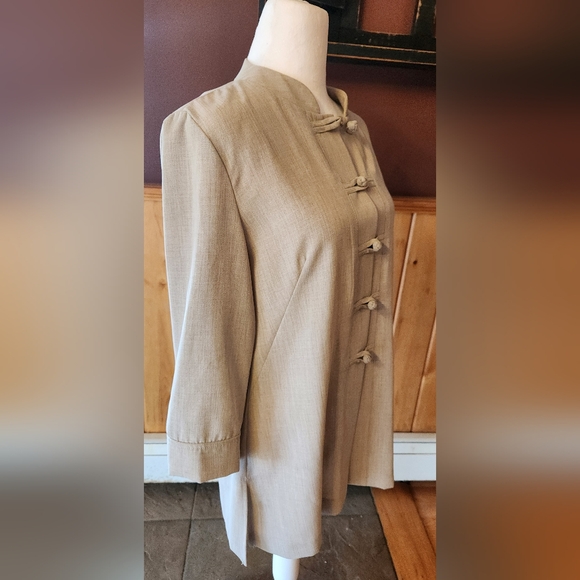 Vintage FATTANEH BAHARI Grey Jacket Knot Buttons Size 8 - Picture 5 of 9